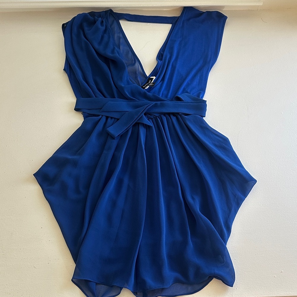 bebe Sapphire Blue Wrap Mini Dress
